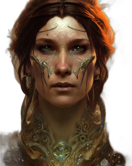 face, staff, mask, jewelry, fantasy art, concept art, photorealistic, comic book art transparent PNG cut-out