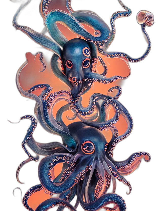creature, crown, mask, staff transparent PNG cut-out