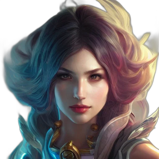 face, staff, crown, dragon, fantasy art, concept art, photorealistic, anime transparent PNG cut-out