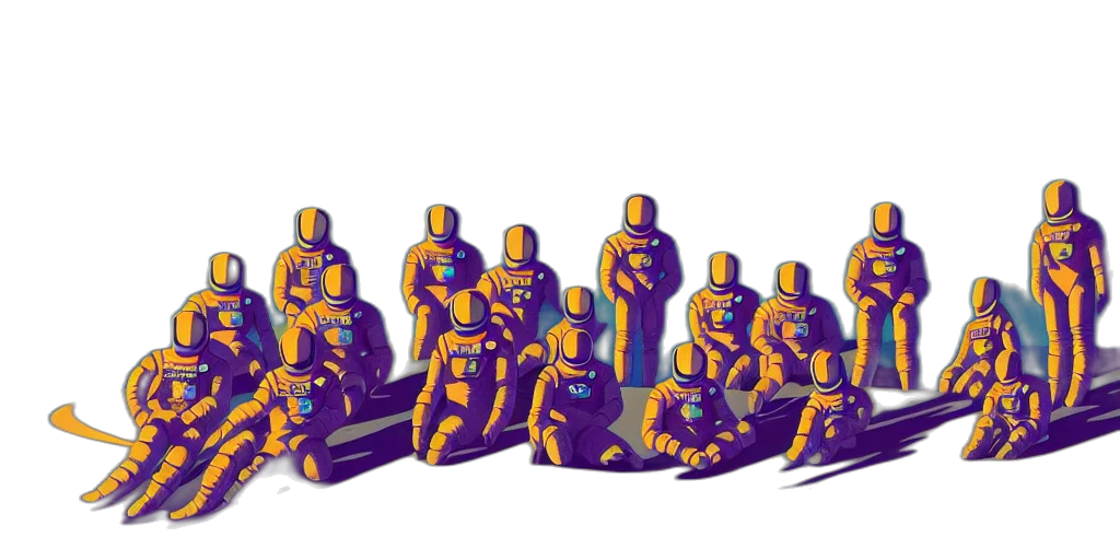 robot, staff, weapon, concept art, pixel art, 3d render, fantasy art, outer space transparent PNG cut-out