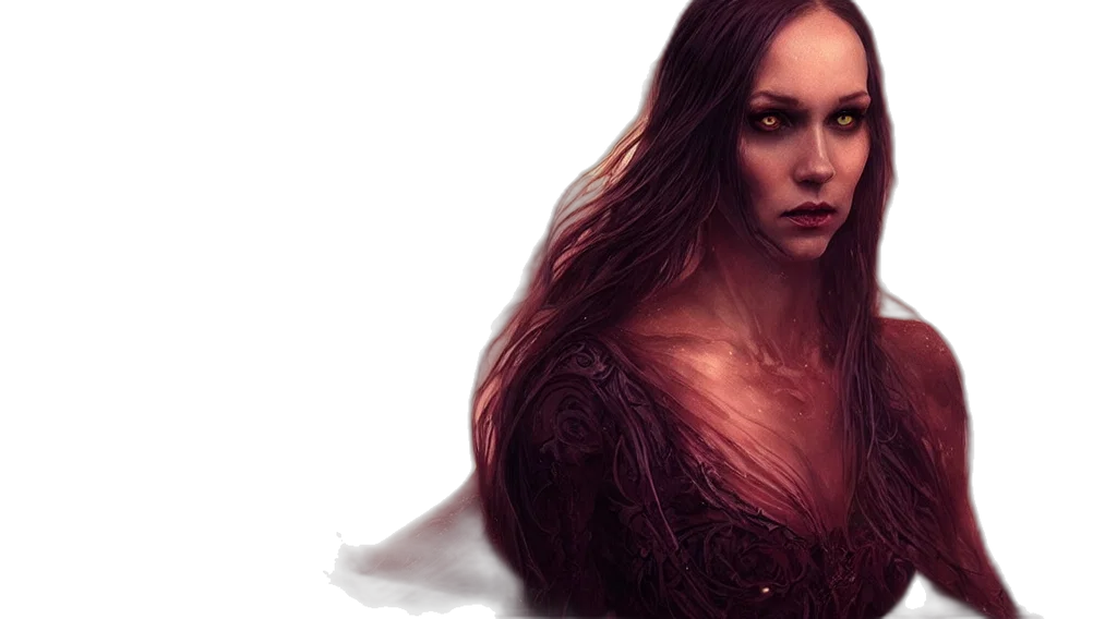 dress, fantasy art, photorealistic, concept art, watercolor, red, dark, epic transparent PNG cut-out