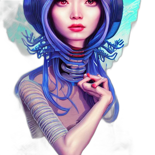 robot, mask, face, dress, fantasy art, concept art, photorealistic, cyberpunk transparent PNG cut-out