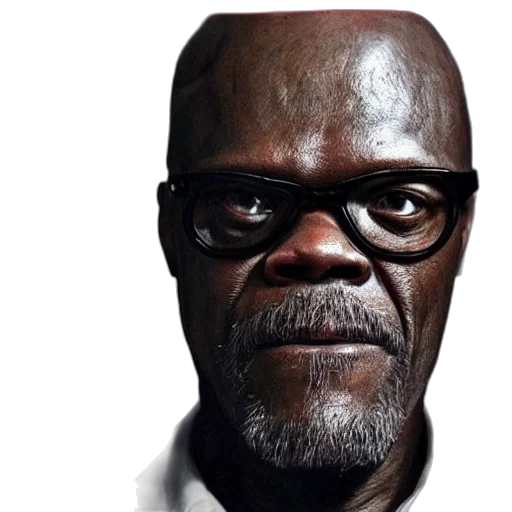 face, animal, staff, photorealistic, comic book art, samuel, jackson, creepy transparent PNG cut-out