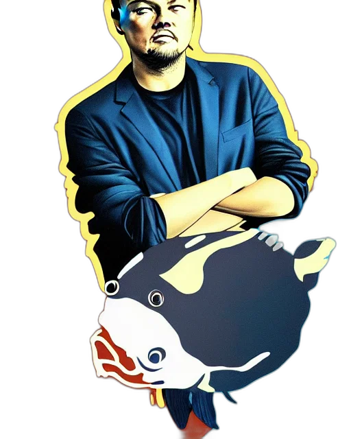cartoon, concept art, anime, pixel art, painting, portrait, leonardo, dicaprio transparent PNG cut-out