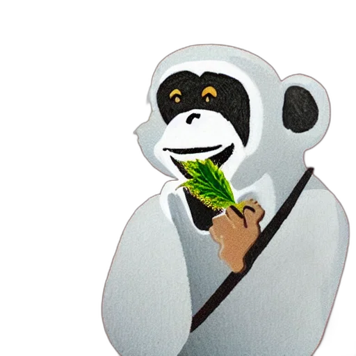 concept art, cartoon, monkey, smoking, marijuana, joint transparent PNG cut-out