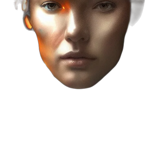 face, mask, robot, hat, photorealistic, 3d render, concept art, fantasy art transparent PNG cut-out