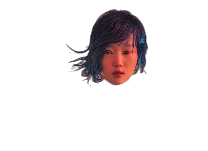 face, hair, robot, mask transparent PNG cut-out