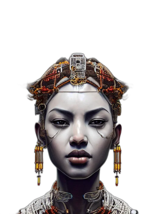 crown, face, jewelry, mask, fantasy art, concept art, photorealistic, cyberpunk transparent PNG cut-out
