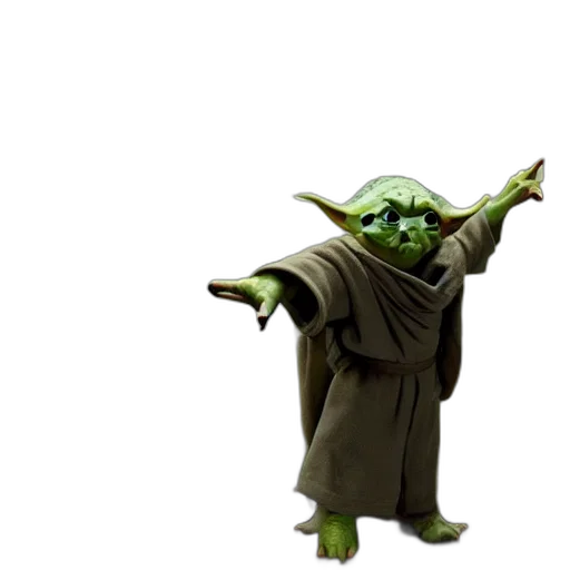 staff, concept art, 3d render, yoda transparent PNG cut-out