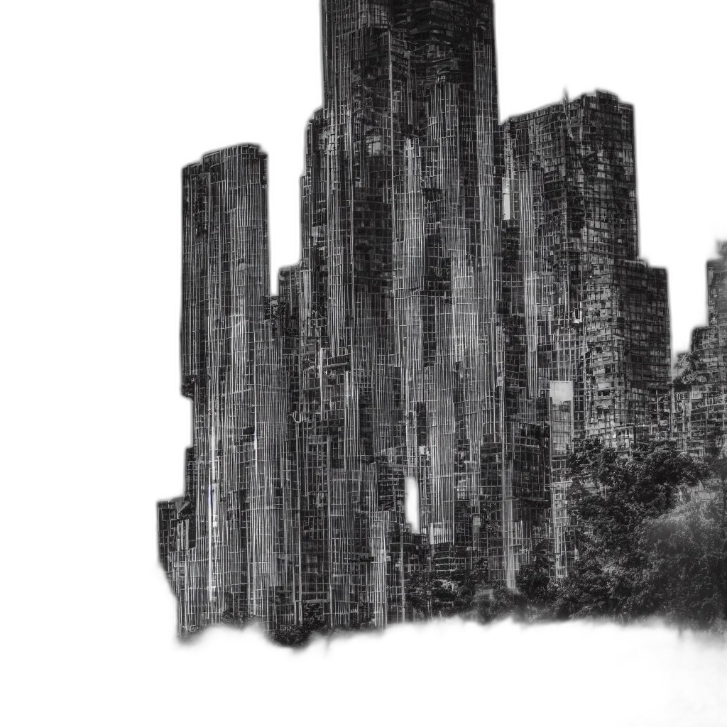 building, concept art, comic book art, cyberpunk transparent PNG cut-out