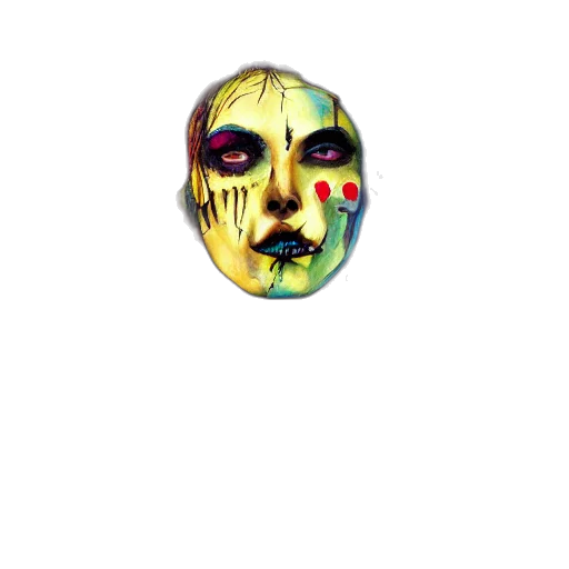mask, face, creature, jewelry, watercolor, concept art, comic book art, pixel art transparent PNG cut-out