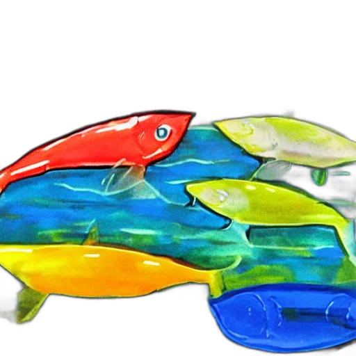 watercolor, photorealistic, concept art, 3d render, fishing, complementary, colors transparent PNG cut-out