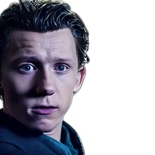 face, photorealistic, tom, holland transparent PNG cut-out