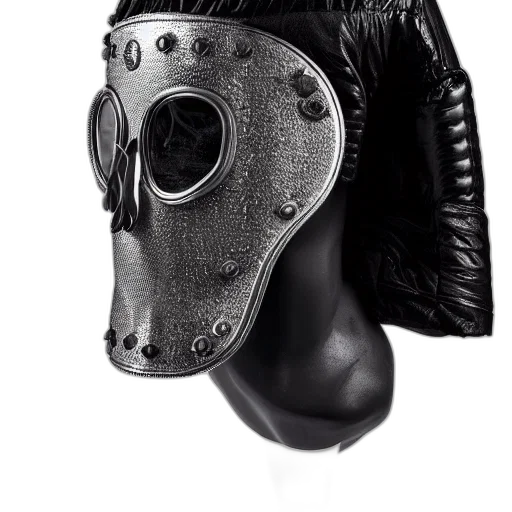 mask, face, jacket, shoes, cyberpunk, photorealistic, wet, plate transparent PNG cut-out