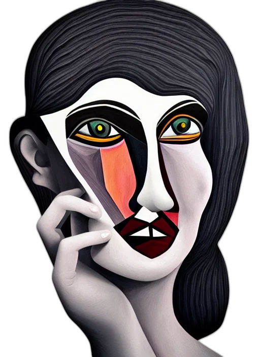 face, mask, jewelry, photorealistic transparent PNG cut-out