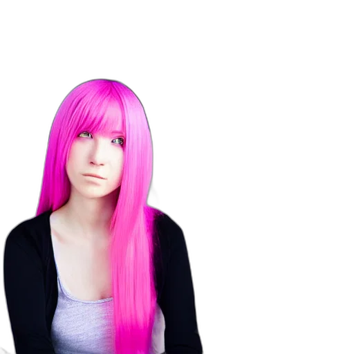 hair, vaporwave, 3d render, photorealistic transparent PNG cut-out