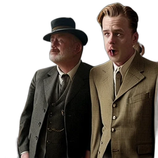 hat, jacket, film, still transparent PNG cut-out