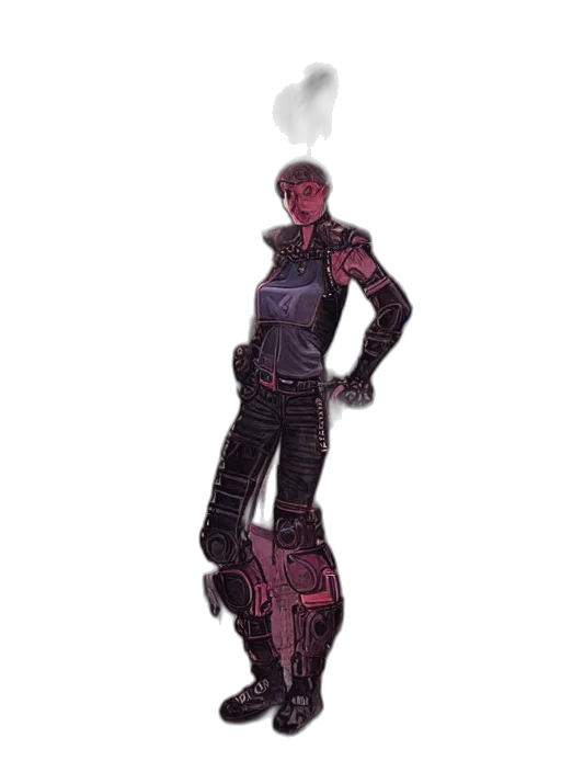 robot, jacket, creature, weapon transparent PNG cut-out