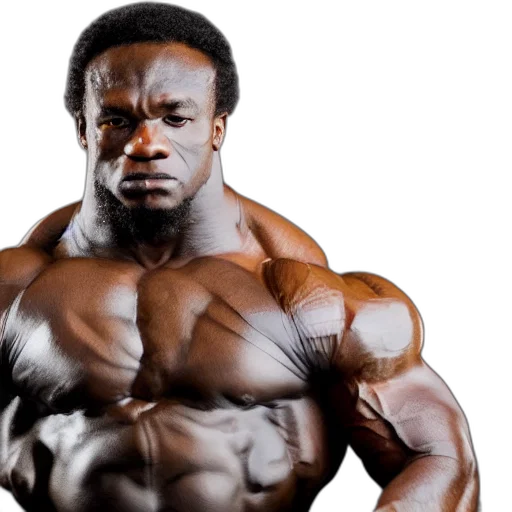 photorealistic, 3d render, studio, photoshoot, nigerian, arnold, schwarzenegger, lighting transparent PNG cut-out