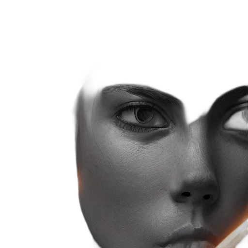 face, mask, robot, jewelry, photorealistic, 3d render, concept art, fantasy art transparent PNG cut-out