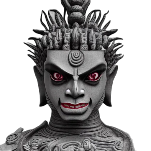 mask, face, 3d render, concept art, photorealistic, fantasy art, naraka, buddhist transparent PNG cut-out
