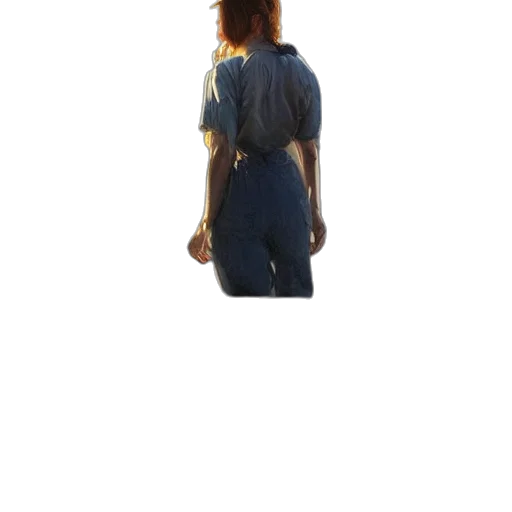 staff, dress, jacket, hair transparent PNG cut-out