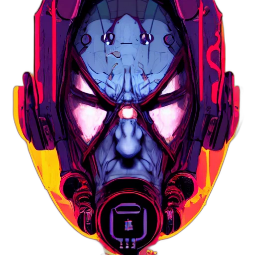 robot, mask, jacket, face transparent PNG cut-out