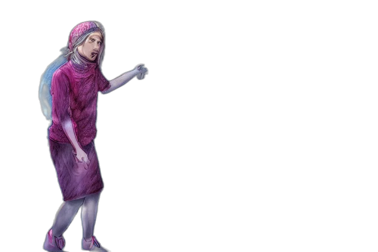 dress, jacket, staff, creature, concept art, 3d render, fantasy art, vaporwave transparent PNG cut-out