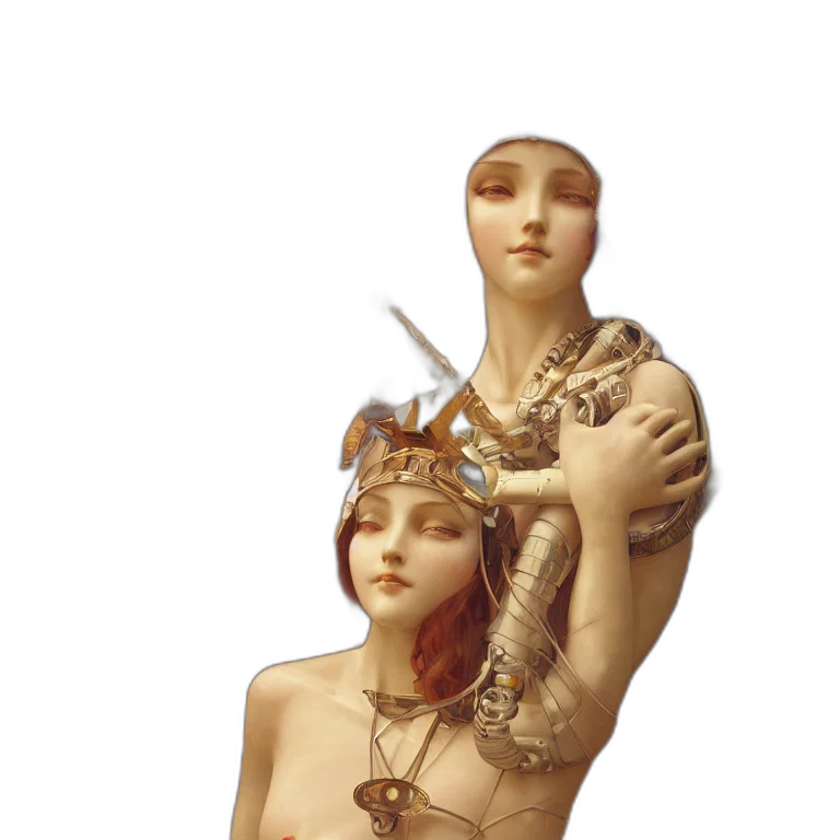 jewelry, crown, staff, robot transparent PNG cut-out