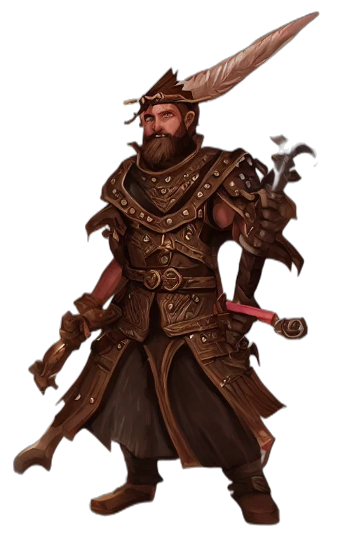 staff, hat, sword, fantasy art transparent PNG cut-out