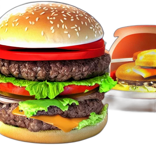 food, 3d render, photorealistic, concept art, burger, made, glass, photoreal transparent PNG cut-out