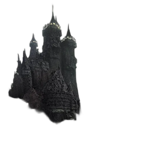 crown, building, dragon, staff, 3d render, concept art, fantasy art, pixel art transparent PNG cut-out
