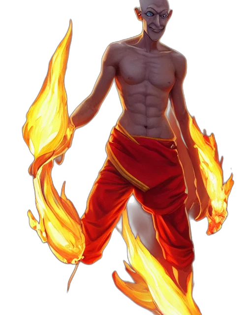 fantasy art, concept art, pixel art, comic book art, fire, red, squidward, wearing transparent PNG cut-out