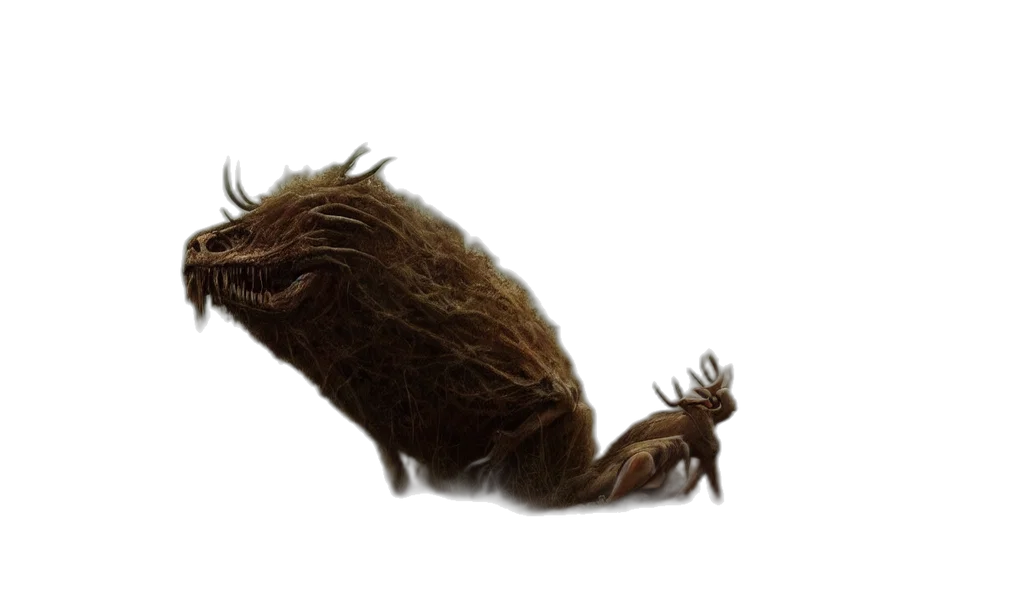 creature, animal, hair, dragon, concept art, photorealistic, 3d render, fantasy art transparent PNG cut-out