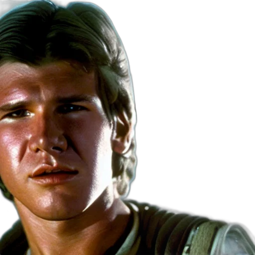 face, photorealistic, film, still, teenage, harrison, ford, new transparent PNG cut-out