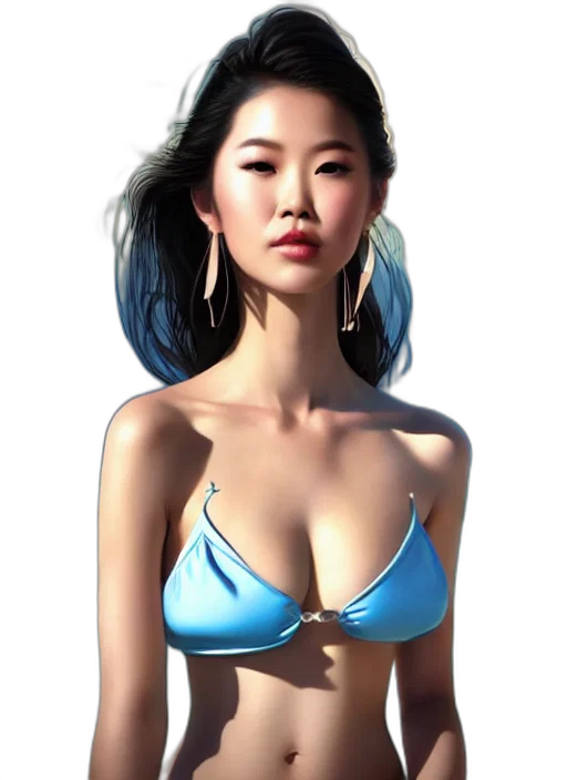 jewelry, dress, face, photorealistic, 3d render, fantasy art, concept art, beach transparent PNG cut-out