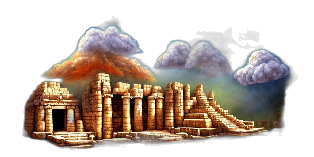 building, crown, concept art, fantasy art, 3d render, photorealistic, fire, fog transparent PNG cut-out