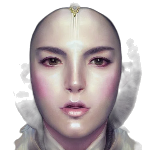 face, mask, robot, crown, photorealistic, fantasy art, concept art, 3d render transparent PNG cut-out