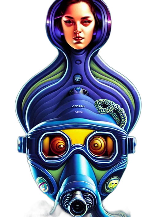 mask, robot, cyberpunk, concept art transparent PNG cut-out