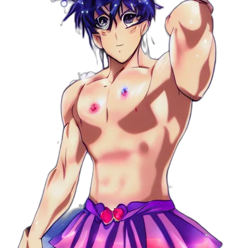 anime, watercolor, pixel art, cartoon, crossdressing, magical, man, style transparent PNG cut-out