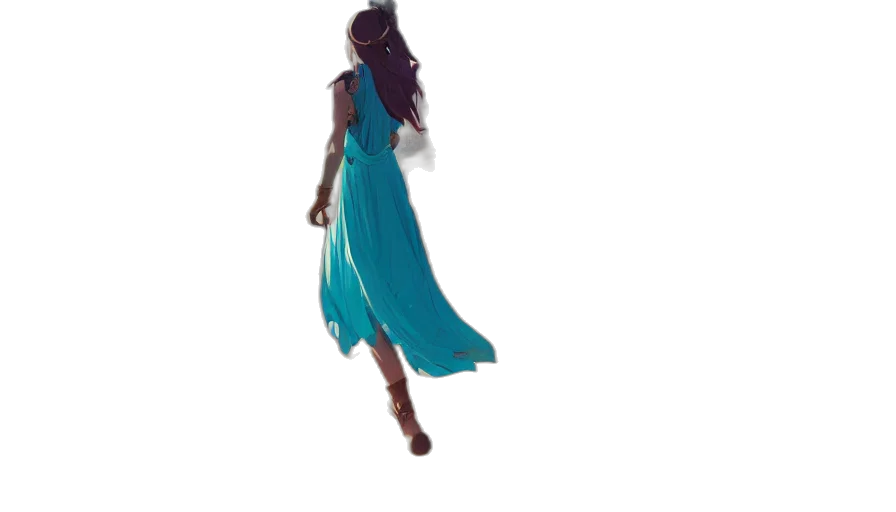 dress, staff, jewelry, shoes transparent PNG cut-out