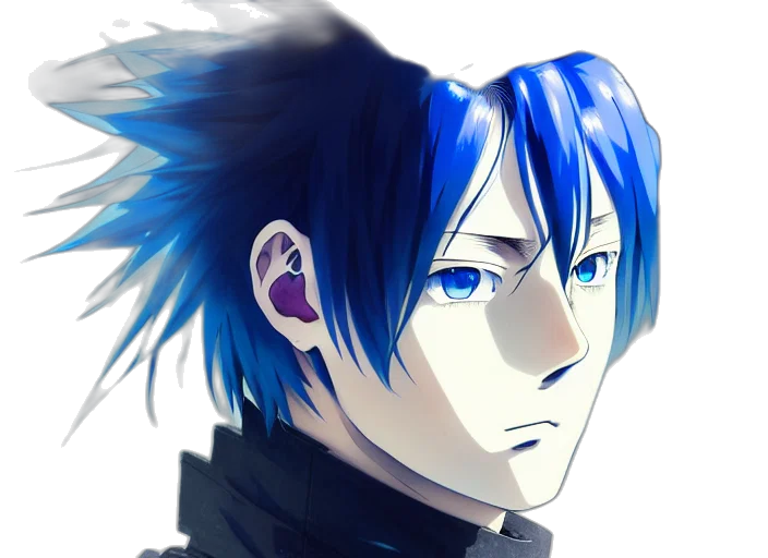 face, staff, mask, anime, photorealistic, fantasy art, concept art, blue transparent PNG cut-out