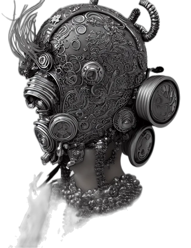mask, robot, face, crown transparent PNG cut-out