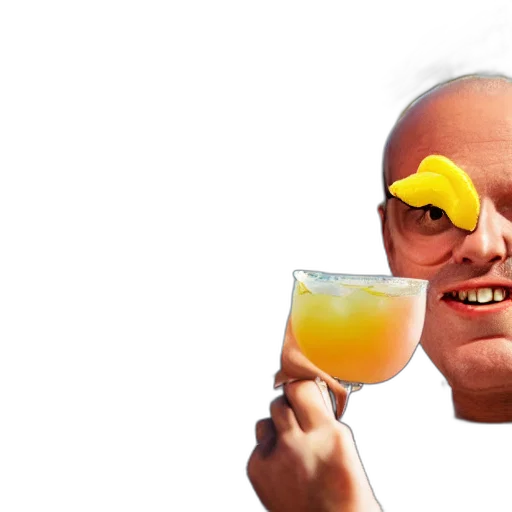 food, face, vaporwave, 3d render transparent PNG cut-out