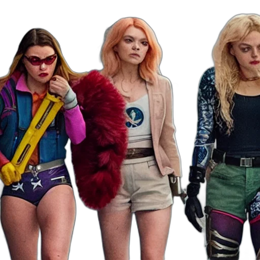jacket, cyberpunk, neon, film, still, birds, prey transparent PNG cut-out