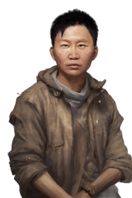 jacket, face, staff, animal transparent PNG cut-out