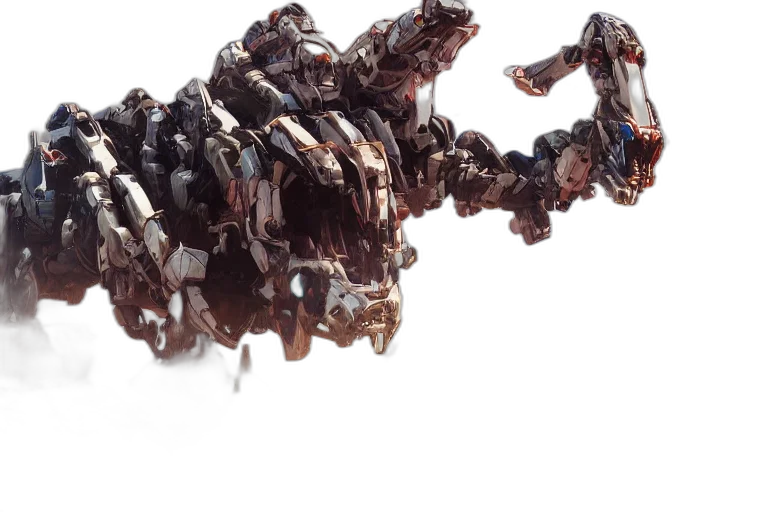 robot, weapon, crown, hair, 3d render, concept art, photorealistic, tallneck transparent PNG cut-out