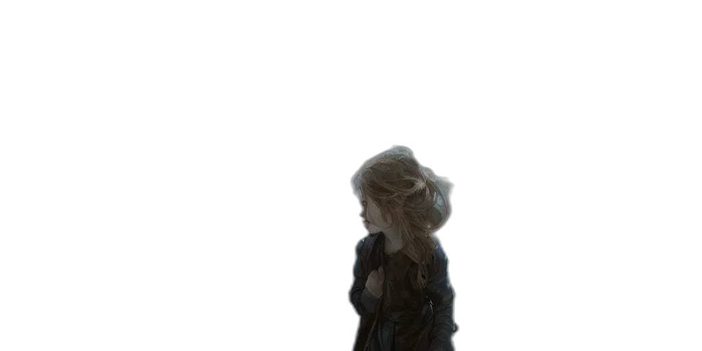 jacket, hair, dress, staff transparent PNG cut-out