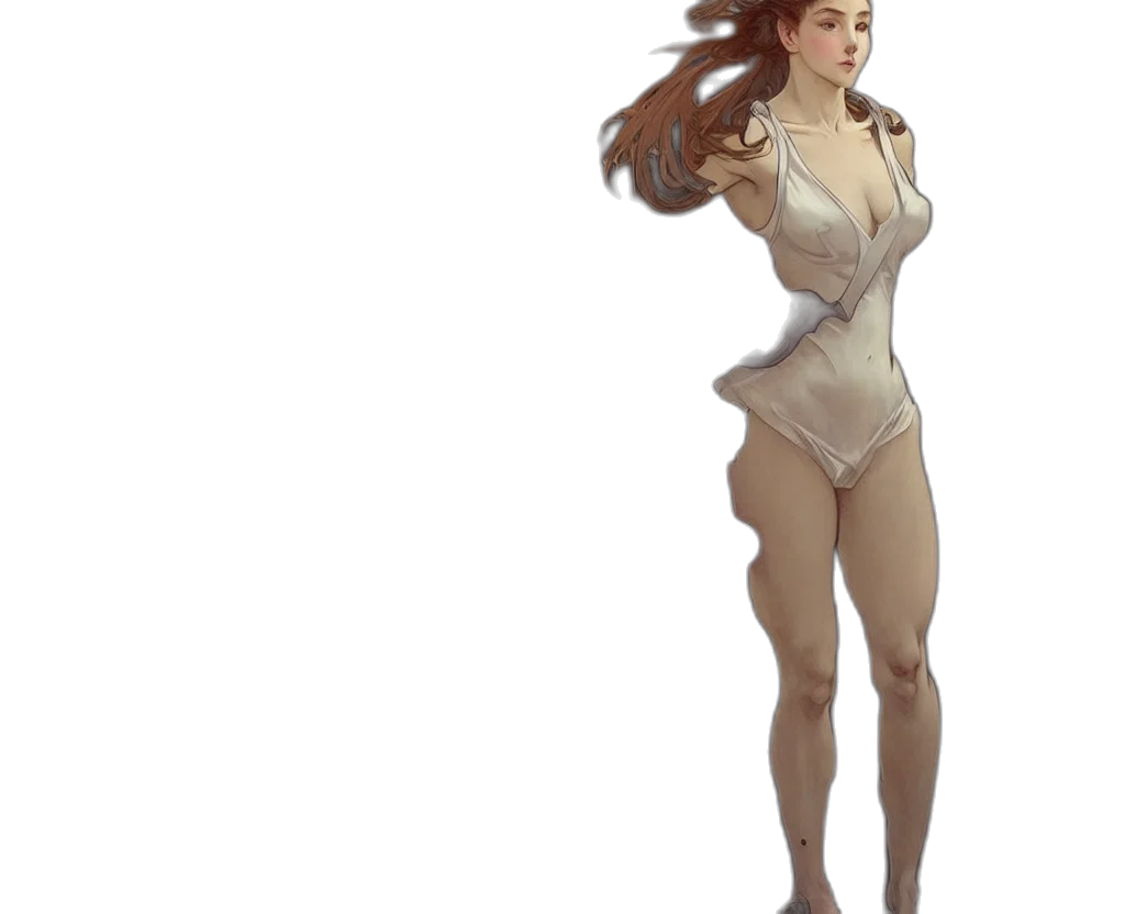 dress, staff, creature, robot transparent PNG cut-out