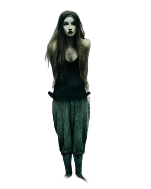 dress, creature, mask, hair transparent PNG cut-out
